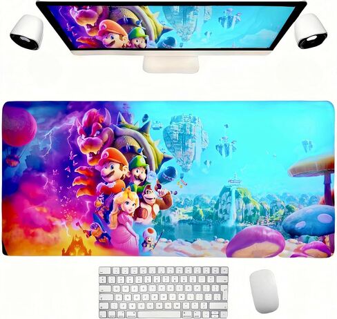 Mario Gaming Mouse Pad，Large Mouse Pad，Computer Keyboard Desk Mat with Non-Slip Rubber Base，Waterproof Mouse Pad for Office & Home & Gaming Room, Size 27.16x11.8x0.12 Inches in Saudi Arabia
