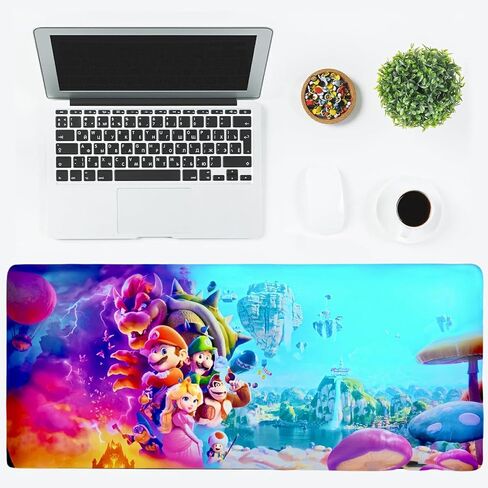 Mario Gaming Mouse Pad，Large Mouse Pad，Computer Keyboard Desk Mat with Non-Slip Rubber Base，Waterproof Mouse Pad for Office & Home & Gaming Room, Size 27.16x11.8x0.12 Inches in Saudi Arabia