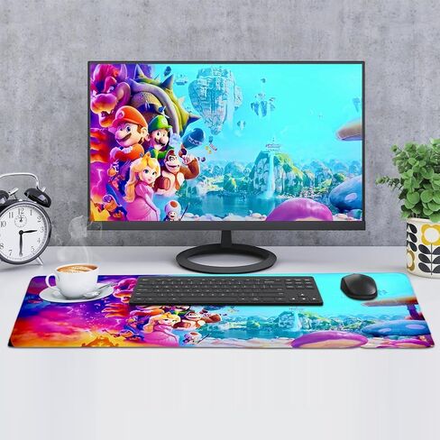 Mario Gaming Mouse Pad，Large Mouse Pad，Computer Keyboard Desk Mat with Non-Slip Rubber Base，Waterproof Mouse Pad for Office & Home & Gaming Room, Size 27.16x11.8x0.12 Inches in Saudi Arabia