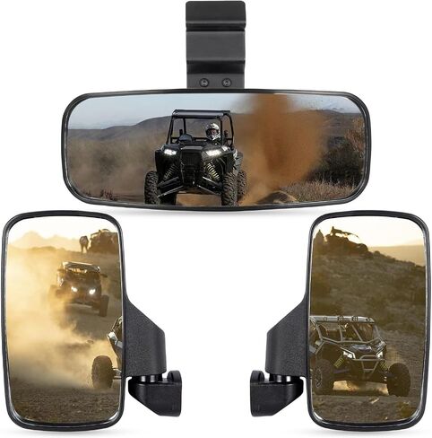 مرآة جانبية ومرآة مركزية من RANSOTO Defender UTV متوافقة مع Polaris Ranger XP 500، 570، 900، 1000، Ranger Diesel، ETX/EV، General 1000، مرآة الرؤية الخلفية Can-Am Maverick Trail in Saudi Arabia