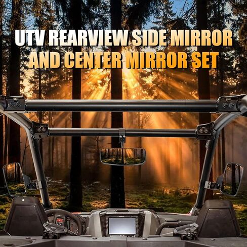 مرآة جانبية ومرآة مركزية من RANSOTO Defender UTV متوافقة مع Polaris Ranger XP 500، 570، 900، 1000، Ranger Diesel، ETX/EV، General 1000، مرآة الرؤية الخلفية Can-Am Maverick Trail in Saudi Arabia