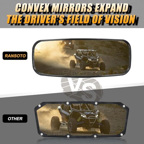 مرآة جانبية ومرآة مركزية من RANSOTO Defender UTV متوافقة مع Polaris Ranger XP 500، 570، 900، 1000، Ranger Diesel، ETX/EV، General 1000، مرآة الرؤية الخلفية Can-Am Maverick Trail in Saudi Arabia