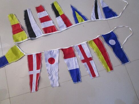 أعلام الإشارات البحرية - 14 علمًا - 5 أقدام - حفلة بحرية/قارب/شاطئ (5115) in Kuwait