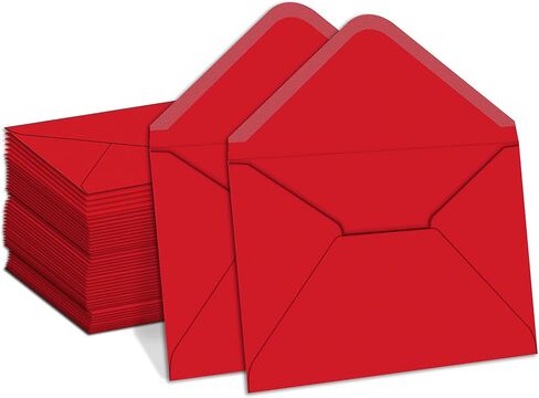 مظاريف حمراء مقاس 4 × 6 للدعوات، 100 مغلف أحمر مقاس A6، مظاريف دعوة، مثالية لحفلات الزفاف، حفل استقبال المولود الجديد، بطاقات 4 × 6، صور، 4.75 × 6.5 بوصة in Saudi Arabia