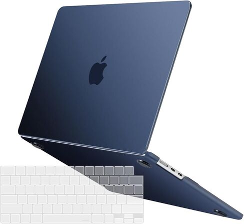حافظة MOSISO متوافقة مع جهاز MacBook Air 15 بوصة إصدار 2023 2024 M3 A3114 M2 A2941 مع معرف اللمس، حافظة صلبة بلاستيكية واقية ذات لون طبيعي أصلي رفيع للغاية وغطاء لوحة مفاتيح، أزرق منتصف الليل in Kuwait