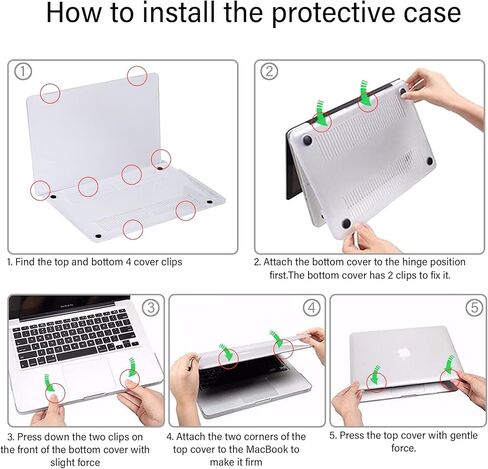 متوافق مع حافظة MacBook pro مقاس 14 بوصة، موديل 2023 2022 2021 A2442 M1 Pro / M2 A2779 Max Chip & Touch ID وحاميات لوحة المفاتيح، غلاف صلب من البلاستيك للكمبيوتر المحمول (رخام أسود) in Kuwait