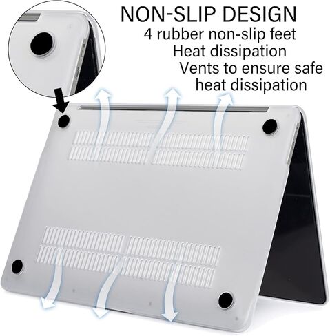 متوافق مع حافظة MacBook pro مقاس 14 بوصة، موديل 2023 2022 2021 A2442 M1 Pro / M2 A2779 Max Chip & Touch ID وحاميات لوحة المفاتيح، غلاف صلب من البلاستيك للكمبيوتر المحمول (رخام أسود) in Kuwait