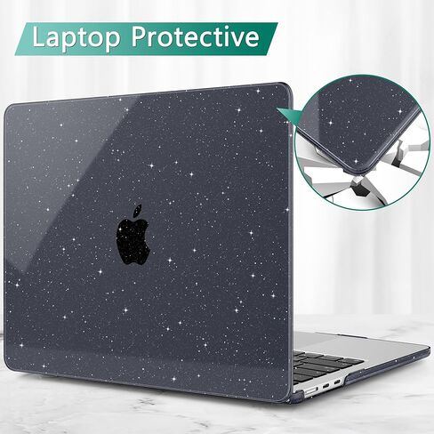 May Chen متوافق مع حافظة MacBook Air 15 بوصة 2024 2023 New M3 M2 Model A3114 A2941، غطاء واقٍ لجهاز الكمبيوتر المحمول الصلب مع غطاء لوحة المفاتيح + واقي الشاشة - لامع شفاف in Kuwait