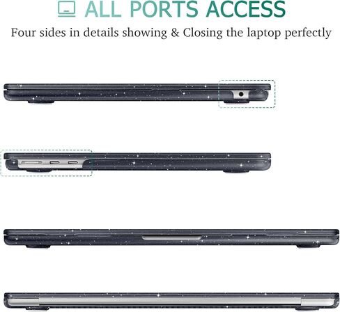 May Chen متوافق مع حافظة MacBook Air 15 بوصة 2024 2023 New M3 M2 Model A3114 A2941، غطاء واقٍ لجهاز الكمبيوتر المحمول الصلب مع غطاء لوحة المفاتيح + واقي الشاشة - لامع شفاف in Kuwait