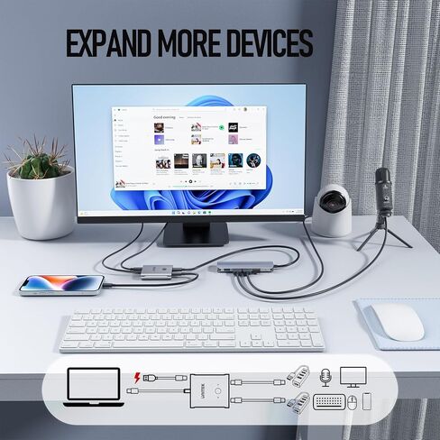 Unitek USB C Switch محول ثنائي الاتجاه 1 في 2 خارج/2 في 1 خارج USB محدد التبديل 2 أجهزة كمبيوتر مشاركة 1 جهاز USB KVM Switch 8K @ 60 هرتز فيديو 10 جيجابت في الثانية نقل البيانات 100 واط شحن كابلات USB-C متضمنة in Saudi Arabia