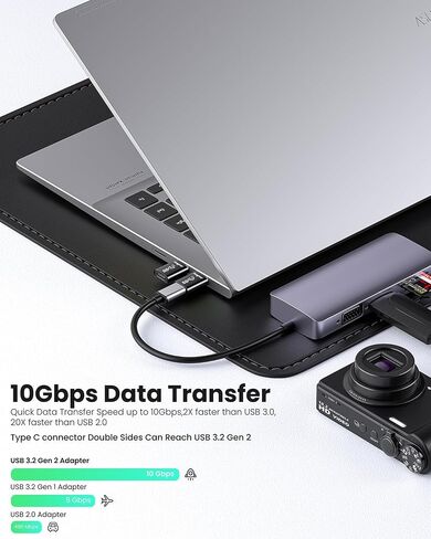 محولات Fasgear USB إلى USB C 2 حزمة، USB 3.2 Gen 2 Type C أنثى إلى ذكر محول مزامنة بيانات 10 جيجابت في الثانية ومحول USB شحن سريع 3A لـ OTG، Sam-Sung Galaxy، شاحن سيارة in Saudi Arabia