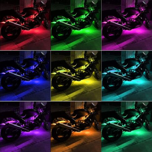 6 قطع دراجة نارية أدى ضوء مجموعات شرائط لاسلكية rf التحكم عن بعد للماء rgb متعدد الألوان النيون لهجة توهج تأثير الأرض جو أضواء تحت توهج لدراجة نارية عربة الغولف atv in Saudi Arabia