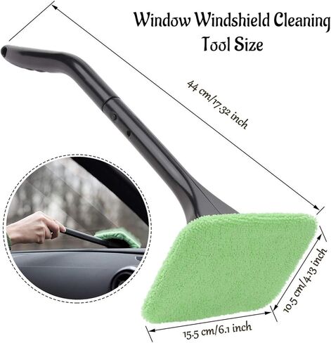 Car Window Cleaner, Windshield Cleaning Tool Auto Glass Cleaner Wiper Cars Interior Exterior Window Glass Cleaning Tool, Come with 4 Pads Washer Towel and 30ml Spray Bottle, Use Wet or Dry in Saudi Arabia