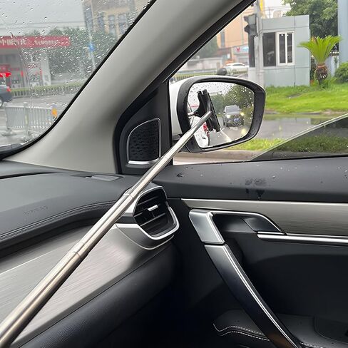 Windshield Cleaner Tool, Car Inside Window Cleaning Kit with Extendable Handle, Premium Microfiber Pad and Chenille Cloth Cover. Washable & Reusable, Auto Interior Exterior Glass Wiper in Saudi Arabia