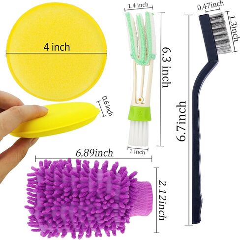 مجموعة فرش تفصيل السيارات من جانيون 13 قطعة، مجموعة فرش تفاصيل السيارة، لوازم تنظيف عجلات تنظيف السيارات، لوحة القيادة الداخلية والخارجية، شعارات فتحات الهواء الجلدية (أسود) in Kuwait