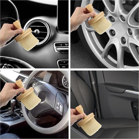 X AUTOHAUX 4pcs Car Interior Soft Hair Dust Removal Brush Auto Detailing Supplies Car Cleaning Brush Dust Collectors for Car Dashboards Air Conditioning Vents in Saudi Arabia