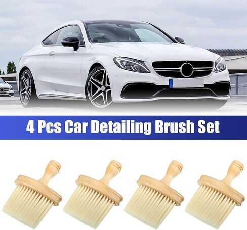X AUTOHAUX 4pcs Car Interior Soft Hair Dust Removal Brush Auto Detailing Supplies Car Cleaning Brush Dust Collectors for Car Dashboards Air Conditioning Vents in Saudi Arabia