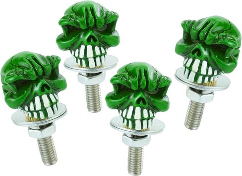 Arenbel Skull License Plate Frame Screws Fasteners Car Tag Bolt Cap Kit Fit Vehicles Motorcycle Trucks SUV, 4Pcs Silver in Saudi Arabia