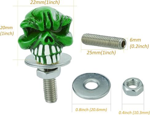 Arenbel Skull License Plate Frame Screws Fasteners Car Tag Bolt Cap Kit Fit Vehicles Motorcycle Trucks SUV, 4Pcs Silver in Saudi Arabia