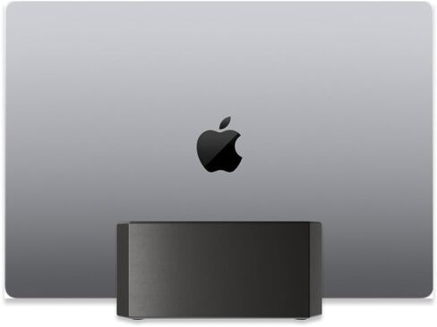 Vertical Laptop Stand for Apple MacBook Pro | Minimalistic Vertical Desk Holder Docking Station | Matte Black Plastic in Saudi Arabia