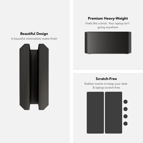 Vertical Laptop Stand for Apple MacBook Pro | Minimalistic Vertical Desk Holder Docking Station | Matte Black Plastic in Saudi Arabia