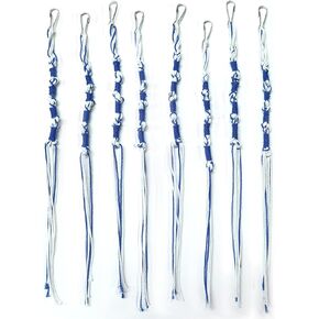 الجينز tzitzits شرابات الصلاة شال يهودية tzitzits التقليدية مجموعة للسروال/الملحقات الأزرق والأبيض شرابات ديكور المنزل مع السنانير المعلقة للرجال أو النساء العبرية (4 ، الأزرق)