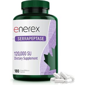 High Potency Serrapeptase Supplement 120,000 SPU with Delayed Release Capsules (180 Count) - 3rd Party Tested Serrapeptase Delayed Release Caps for Respiratory & Sinus Health - Non-GMO, Gluten Free