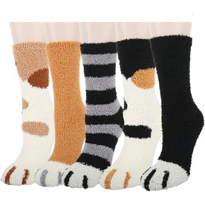 Benefeet Sox Cute Animal Fuzzy Socks for Women Girls Funny 3D Animal Cozy Socks Fluffy Slipper Socks Plush Comfy Soft Socks