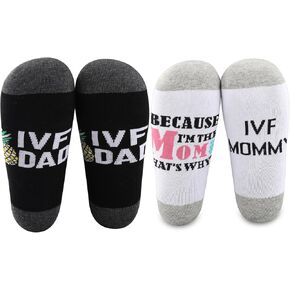 CMNIM Ivf Sock Transfer Day Couples Gift IVF Pregnancy Gift IVF Transfer Sock for IVF Mom and Dad Infertility Warrior Socks