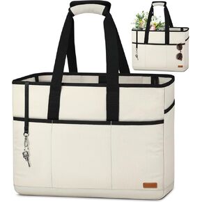 Lubardy Beach Bag for Women Large Beach Bags Waterproof Sandproof with Bottom Board Beach Tote Bag for Work/Travel/Swim/Pool (Large-40L-Beige)