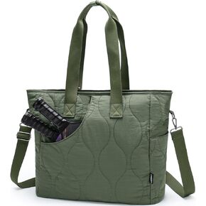 VASCHY Pickleball Tote Bags For Women With Fence Hook, Quilted Puffer Pickleball Paddle Holder Case Gym/Sports Tote