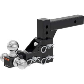 CURT 45799 Adjustable Trailer Hitch Ball Mount, Fits 2-Inch Receiver, 5-3/4-Inch Drop, 1-7/8, 2, 2-5/16-Inch Balls, 10,000 lbs , Black