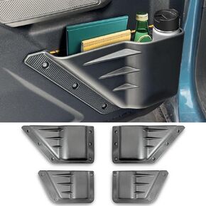 Ford Bronco Door Storage Pockets, Front & Rear Door Side Organizer Box, Interior Net Pocket Replacement Bezel Frame Trim Cup Holder for Bronco 2021 2022 2023 2024 2025 (Not Sport), 4PCS
