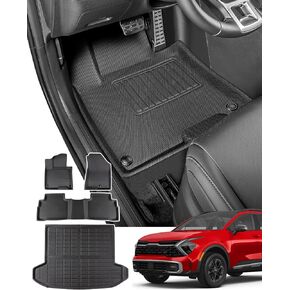ل Kia Sportage 2025 2024 2023 الحصير الأرضية بطانة البضائع Ex LX SX X-Pro X-Line Prestige (وليس الهجين) سجادة الجذع المطاطية طوال الموسم حماية الطقس مقاومة للماء مضاد للانزلاق