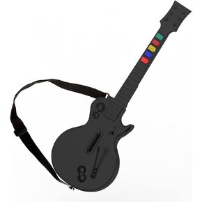 DOYO Guitar Hero Guitar for PlayStation 3 and PC, Wireless Black Guitar Controller with Strap for Clone Hero, Rock Band and Guitar Hero Games (5 Buttons)