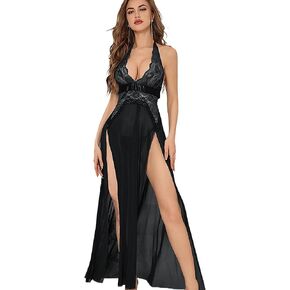 Women's Lingerie Lace Chemise Halter Babydoll Nightdress