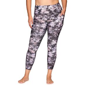RBX Women's Plus Size Legging, Quick Drying Printed Workout Leggings for Women Opaque High Waisted Yoga Legging with Pockets