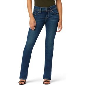 Hudson Women's Beth Mid Rise Petite Boot Bootcut Jean مع جيوب رفرف الظهر