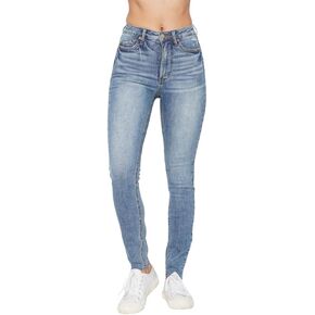 Judy Blue High Waisted Vintage Shield Pockets Skinny Jeans for Women - Comfort Stretch Denim, Classic Fit - 88871