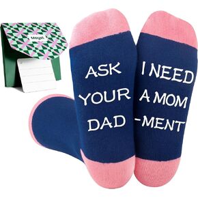 Moyel Funny Socks for Mom Women - هدايا مثالية للنساء في عيد الميلاد ، عيد الميلاد ، عيد الأم ، عيد الفصح من الابن/الابنة ،