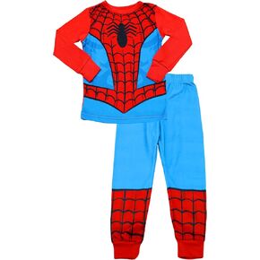 Marvel Spiderman Pajamas for Boys - Spidey Suit Printed Shirt and PJ Pants - Super Hero PJ Loungewear for Kids, Size 8 Red/Blue