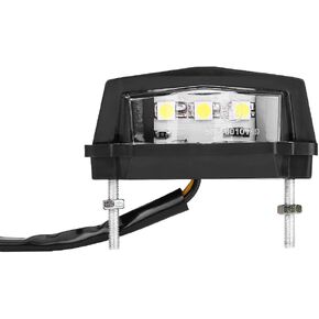 12V Motorcycle Led License Plate Light, Universal Motorbike Rear Brake Tail Light Lamp License Plate Mount White