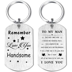 Resdink I Love You Gifts for Him Men, Father's Day Keychain Gifts for Man Husband Boyfriend