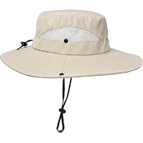 UTOWO Kids Sun Hat Lightweight Breathable Bucket Hat Wide Brim Mesh Beach Safari Hat for 7-14Y
