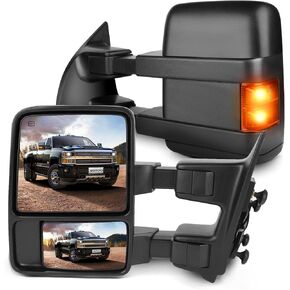 SCITOO Towing Mirrors fit for Ford High Perfitmance Automotive Exterior Mirrors fit for 1999-2002 for F250 for F350 for F450 for F550 Super Duty with Power Adjusted Heated Manual Telescoping Features