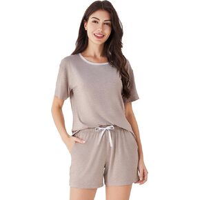 David Archy Viscose من Bamboo Pajama مجموعة للنساء Supersoft Short Sleeve Lounge مجموعات غير رسمية Sumfy Summer 2 قطعة نوم