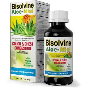 شراب السعال البيسولفين الألوي - السعال الفعال مع القمامة والمحافظ مع guaifenesin & dextromethorphan من أجل إغاثة الحلق والمكافحة المخاطية - حل البرد والسعال ، 6 أوقية ، 1 حزمة