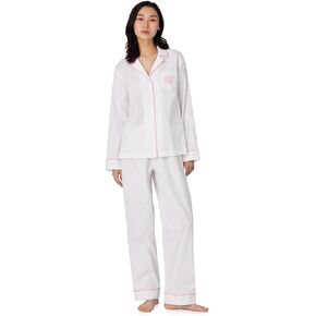 Lauren Ralph Lauren womens Long Sleeve Notch Collar Long Pant Pj Set