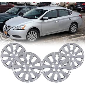 16 بوصة من Hubcaps يناسب 2013-2018 نيسان سينترا ، لعام 2011-2025 نيسان ليف (مجموعة من 4) ، أغطية العجلات ل 13-18 نماذج أوراق 11-25 ورقة حافة العجلات البديل-الأسود غير اللامع.