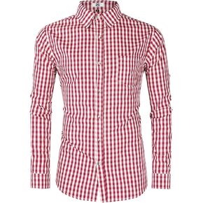 Men's German Bavarian Oktoberfest Stylish Casual Plaid Dress Shirt Checkered Button Down Shirts Long Sleeve Classical Shirts